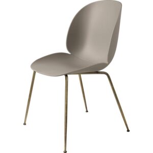 GUBI Beetle Spisebordsstol Conic Base Antik Messing/New Beige