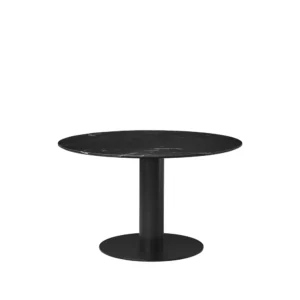 GUBI Gubi 2.0 spisebord marble black, Ø110, sort stel
