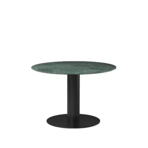 GUBI Gubi 2.0 spisebord marble green, Ø110, sort stel
