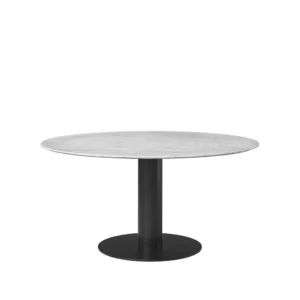 GUBI Gubi 2.0 spisebord marble white, Ø150 cm, sort stel
