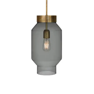 Konsthantverk Fenomen pendel Røgfarvet glas-rå messing-stor