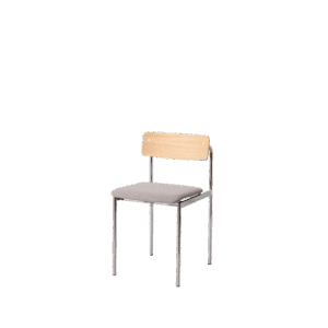 Moebe Offset Spisebordsstol Polstret Krom/Lakeret Eg/Re-Wool 128