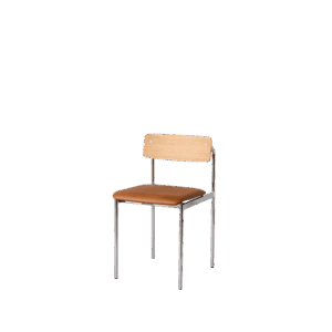 Moebe Offset Spisebordsstol Polstret Krom/Olieret Eg/Cognac