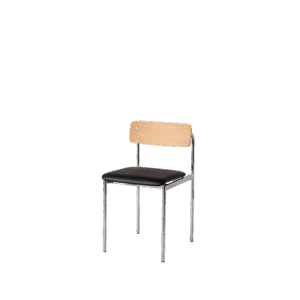 Moebe Offset Spisebordsstol Polstret Krom/Olieret Eg/Sort