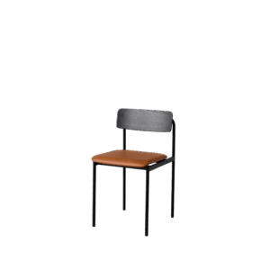 Moebe Offset Spisebordsstol Polstret Sort/Cognac