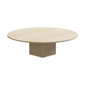 NORR11 Soho sofabord Beige travertin, Ø120x35