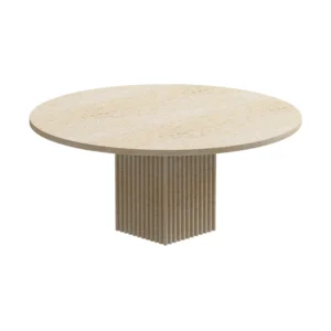 NORR11 Soho sofabord Beige travertin, Ø80x35 cm