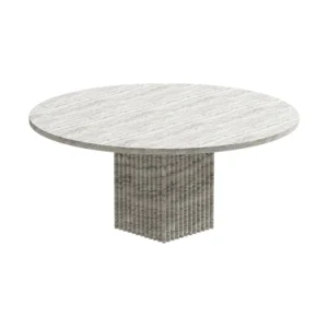 NORR11 Soho sofabord Silver travertin, Ø80x35 cm