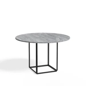 New Works Florence spisebord rundt grey ruivina marble, Ø120 cm, sort stel