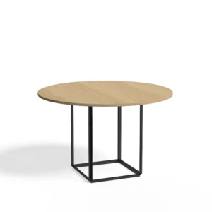 New Works Florence spisebord rundt natural oak, Ø120 cm, sort stel