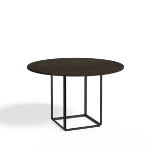 New Works Florence spisebord rundt smoked oak, Ø120 cm, sort stel