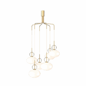 Nuura Rizzatto Cluster 6 Pendel Satin Messing/Opal