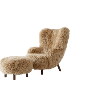 &Tradition Petra VB3 Lænestol Fåreskind Honey 50/Oileret Valnød Inkl. ATD1 Puf