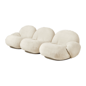GUBI Pacha Sofa 3 Seater Polstret I Mumble 02 Med Base I Perle Guld