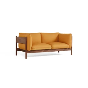 HAY Arbour ECO 2-personers sofa Stof Vidar 472 mustard, voksolieret valnød