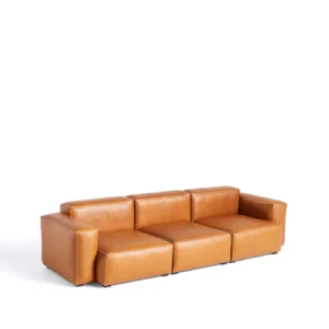 HAY Mags Soft low 3-personers sofa Sense cognac-lysegrå søm