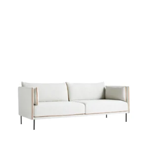 HAY Silhouette 3-personers sofa Beige-cognac piping-sort metalben