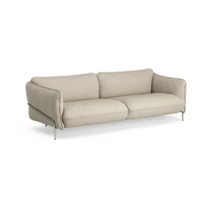 Swedese Continental sofa Sealife Dark beige/white-kromet stål