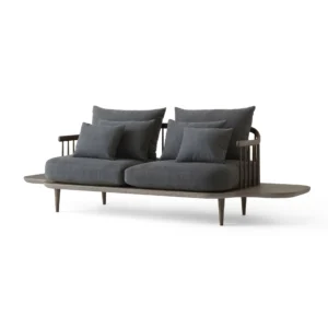 &Tradition Fly SC3 sofa stof Hot Madison 093 mørkegrå, røgolieret egetræsstel og sidebord