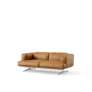 &Tradition Inland AV22 2-Personers Sofa Cognac Læder/Poleret Aluminium