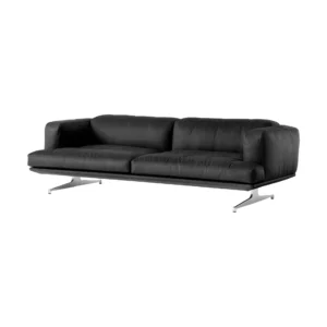&Tradition Inland AV23 3-personers sofa Noble læder sort/Poleret aluminium