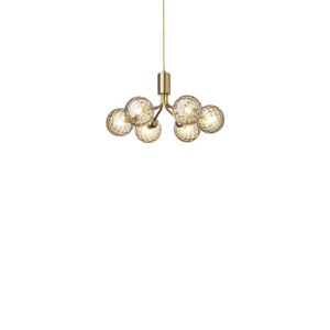 Apiales 6 Lysekrone Børstet Messing/Optic Gold