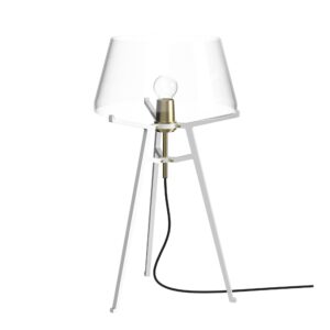 Ella Bordlampe Hvid/Transparent Glas