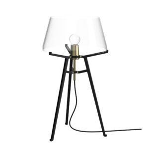 Ella Bordlampe Sort/Transparent Glas