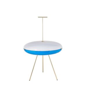 Luna Horisontal Gulvlampe Messing & Hvid/Blå