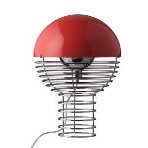 Wire Bordlampe Ø30 Krom/Rød